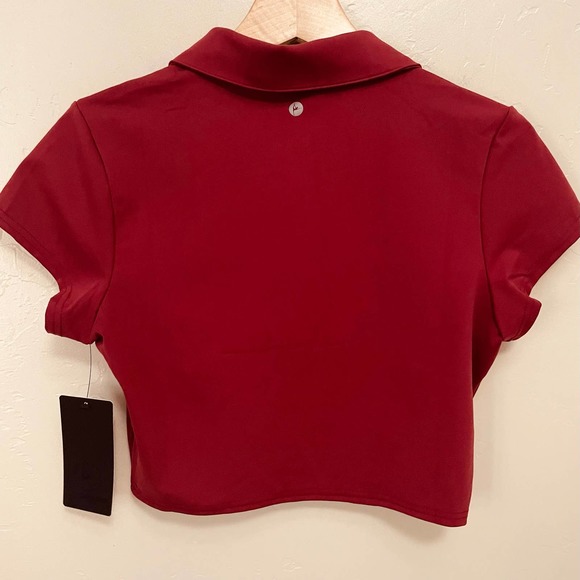 90Degree Lux Flex Short Sleeve Cropped Tennis Polo - Picture 6 of 14